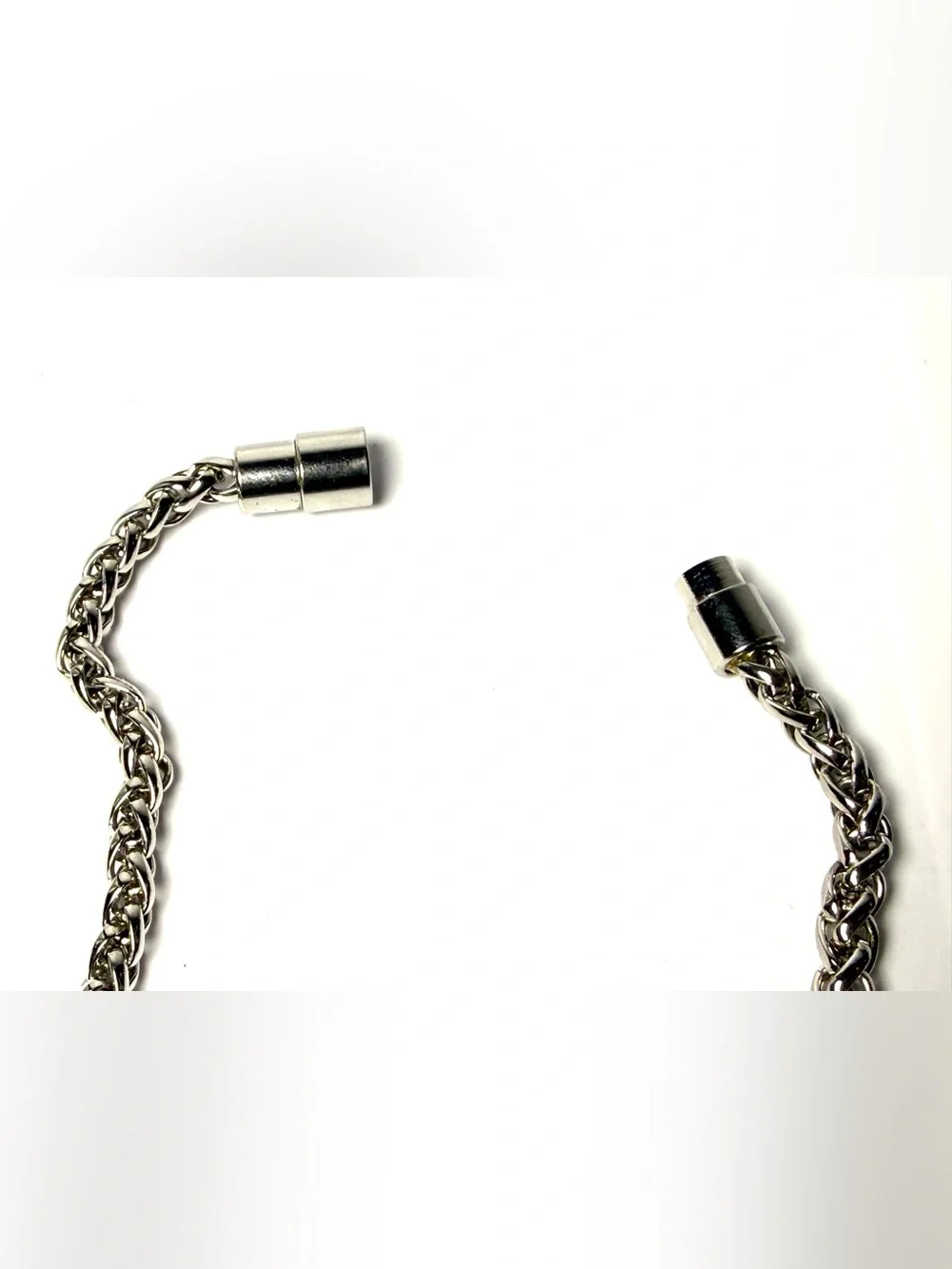 Silver Crystal Pavé Bead Chain Bolo Necklace